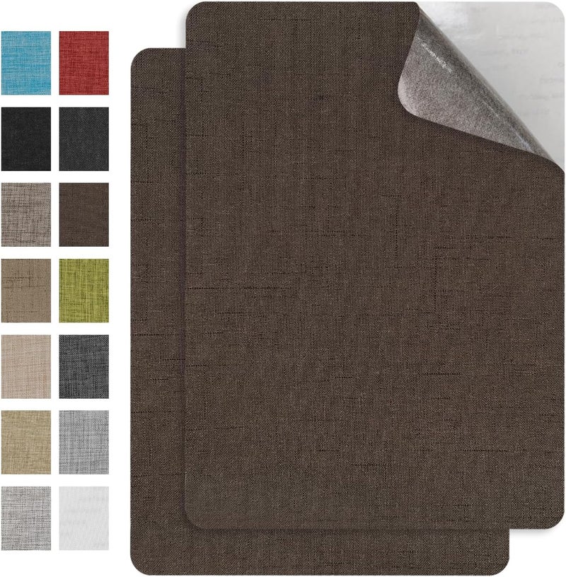 EMORBALS 2Pcs 8 * 11Inch Couch Patches Repair Fabric, Self-Adhesive Couch Repair Patch with Strong Glue, Repair Patch for Sofa, Tote Bags, Car Seats, Furniture,Etc(Dark Brown) - Image 1